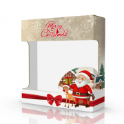 Новорічна коробка з мікрогофрокартону з дизайном 190*180*60мм. Подарунок