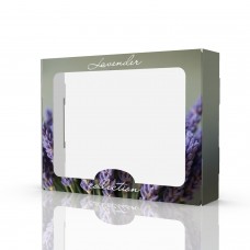 Картонна самозбірна коробка для кухонних рушників "Lavander" з дизайном та віконцем 230х172х50 мм