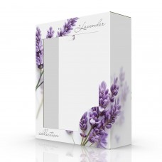 Подарункова коробка для рушників 2-ка "Лаванда"  з віконцем 280х100х345 мм