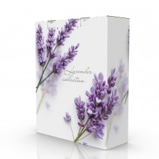 Подарункова коробка для рушників 2-ка "Лаванда"  з віконцем 280х100х345 мм