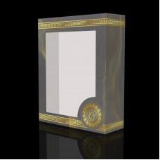 Подарункова коробка для рушників 2-ка "Versace Tem"  з віконцем 280х100х345 мм