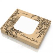 Упаковка для постільної білизни з вікном Крафт Роза (380*310*60мм.)