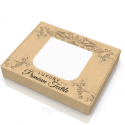 Упаковка для постільної білизни з вікном Крафт Вензель (380*310*60мм.)