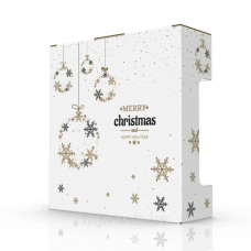 Новорічна коробка з мікрогофрокартону з дизайном 190*180*60мм. Подарунок