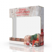 Новорічна коробка з мікрогофрокартону з дизайном 190*180*60мм. Подарунок