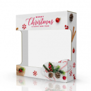 Новорічна коробка з мікрогофрокартону з дизайном 190*180*60мм. Подарунок