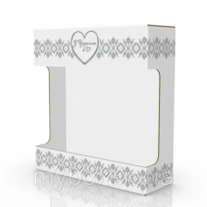 Коробка з мікрогофрокартону з дизайном 190*180*60мм. Україна