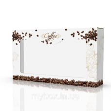 Коробка з мікрогофрокартону з дизайном 370*80*210мм. 6-ка. Coffee